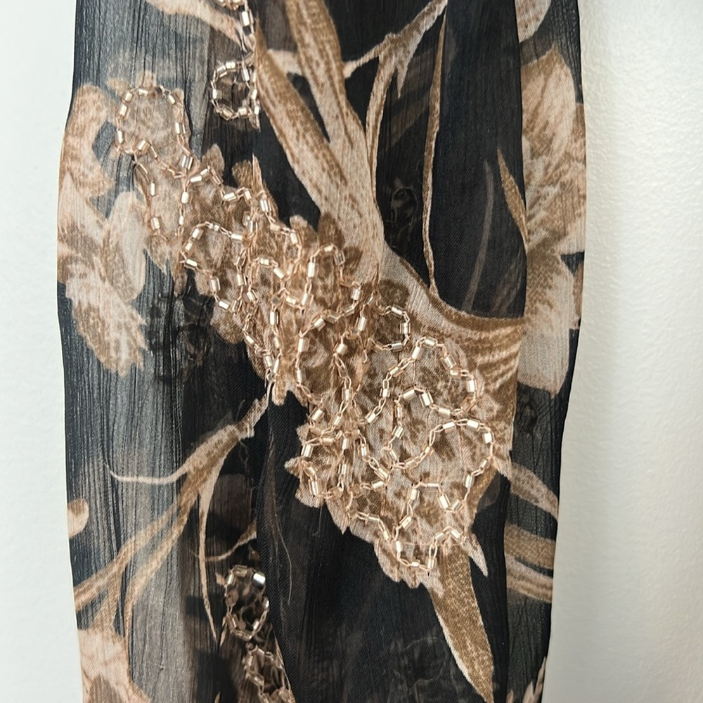 ASOS Black and Tan Floral Long Sleeve Dress - Picture 4 of 9